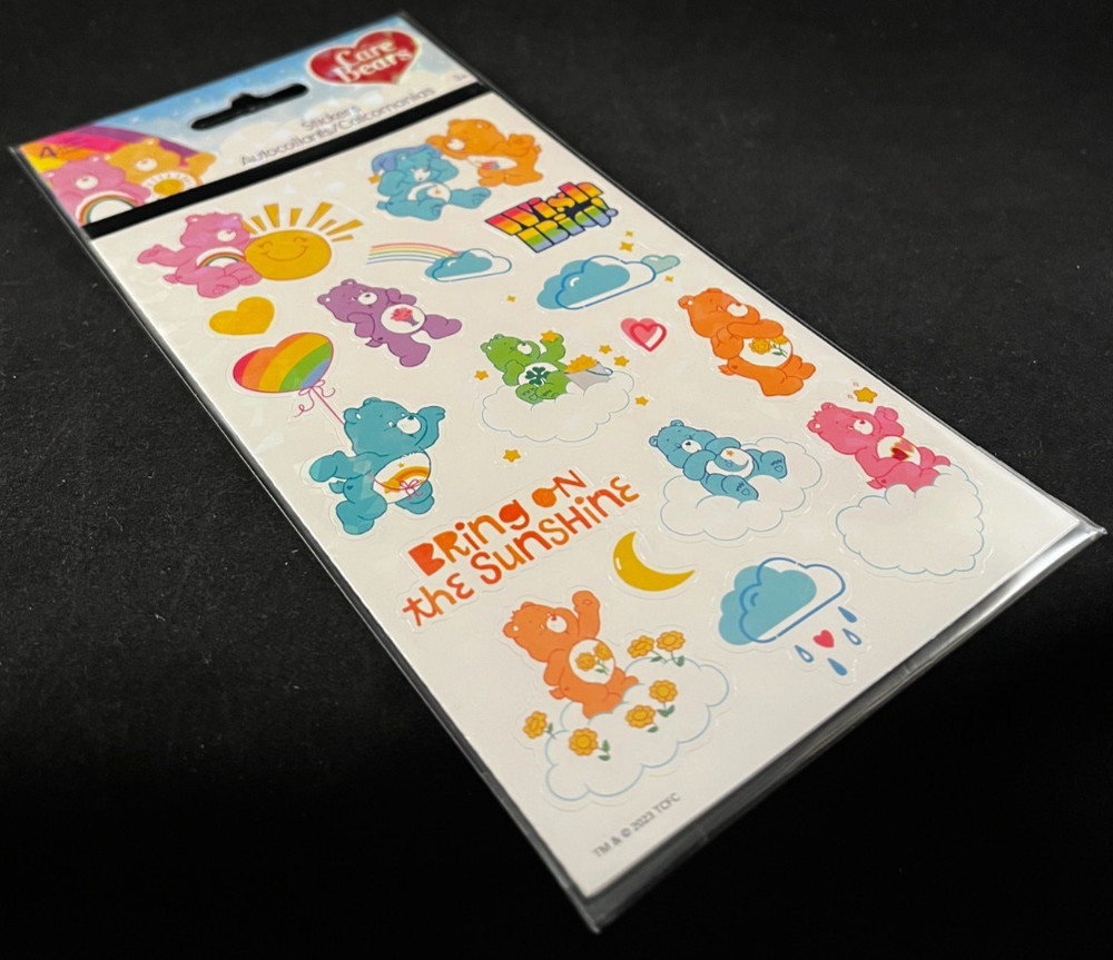 Care Bears - Stickers - 4 Sheet Pack - 2 Sheets with Halo & 2 Without