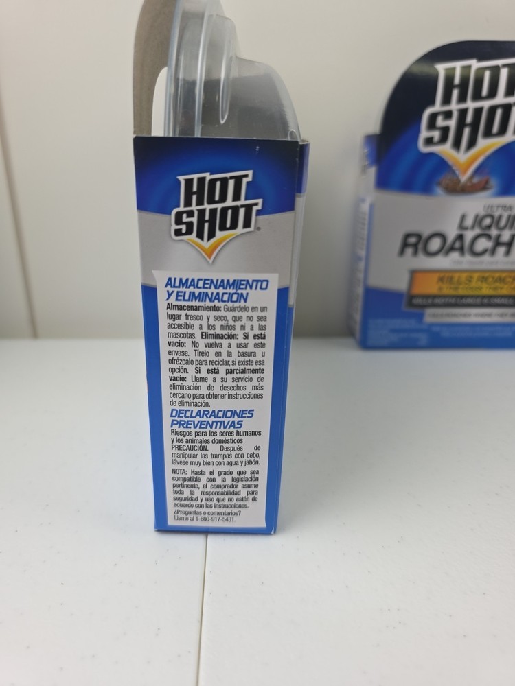 Hot Shot Liquid Roach Bait, Roach Killer, 2 Pack, 12-Count Total. Works Fast