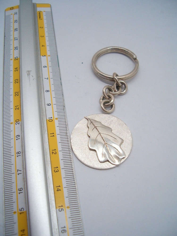 925 Silver OAK LEAF Keychain -