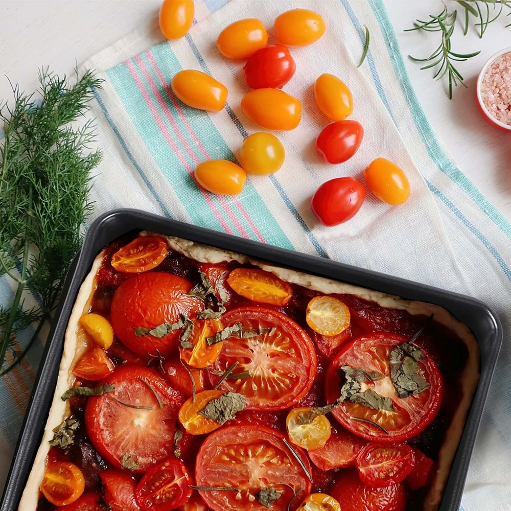 Heavy Roasting Pan Set 2 PCS 11/8.6 inch Nonstick Rectangular Deep Pans