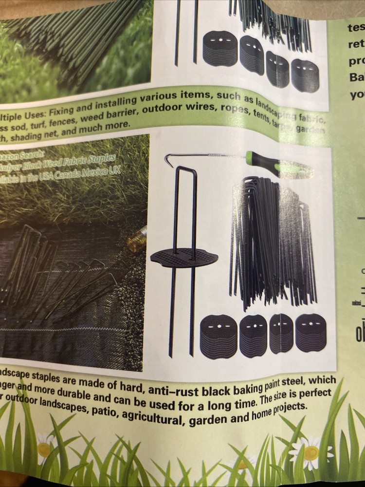 Artificial Turf Stakes Staples 50pcs plus Buffer Weed Stop Washers for Grass New