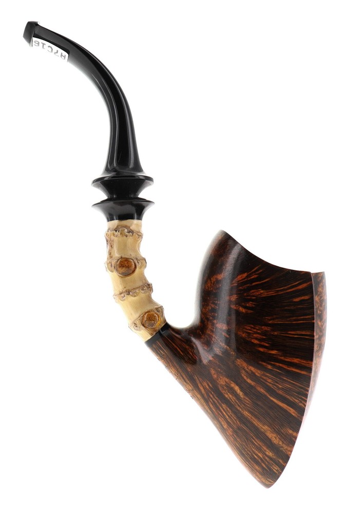 Pipe C-pipe GRUPPO 6 BAMBOO brown smooth shape freehand bent pickaxe