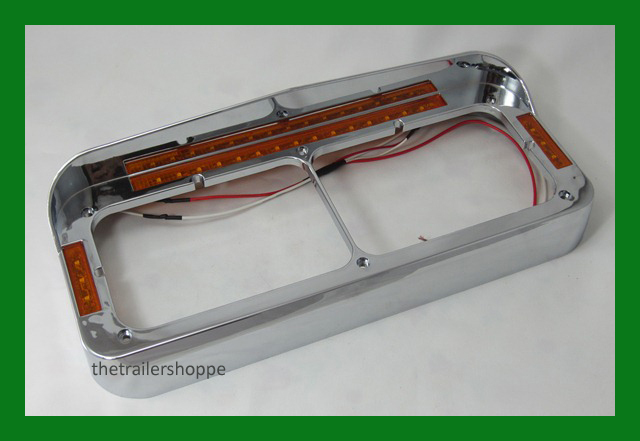 Headlight Bezel Visor Dual Light LED Peterbilt Freightliner Kenworth -1 Set