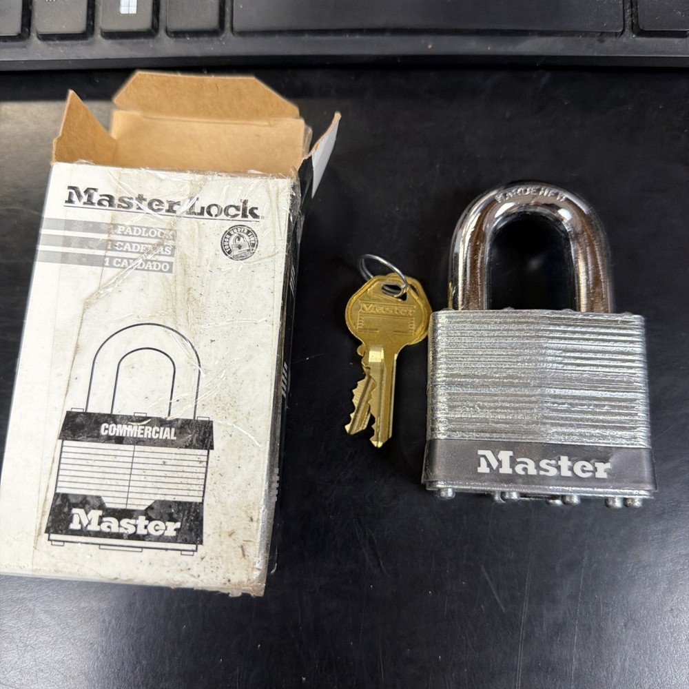 MASTER Commercial 2" WIDE LAMINATED STEEL PADLOCK  with Key