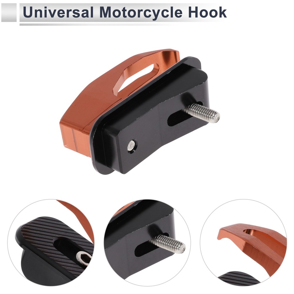 Allu Alloy Motorcycle Hook for Minio Rectangular With Hole 1 Set Orange