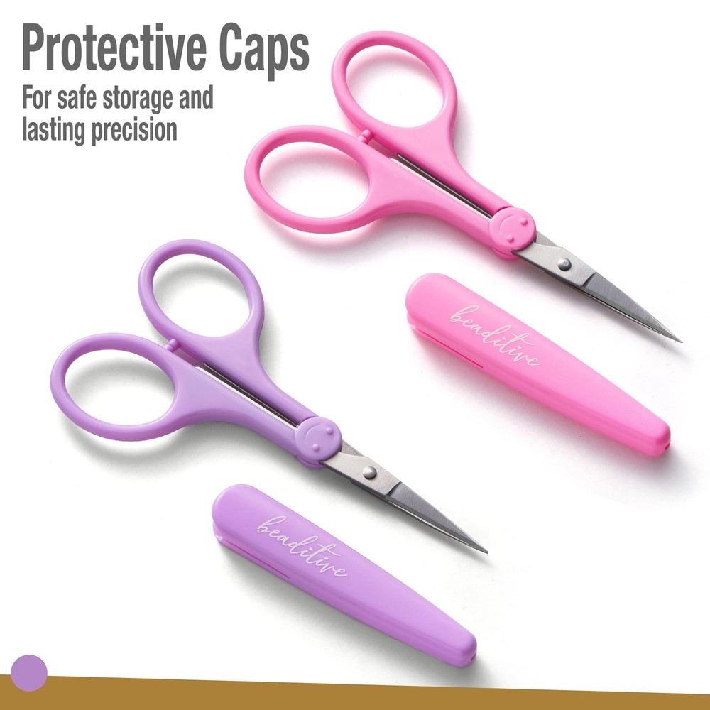 Beaditive Detail Scissors Set 2 Pc Precision Fine Tip Craft Sewing Sharp