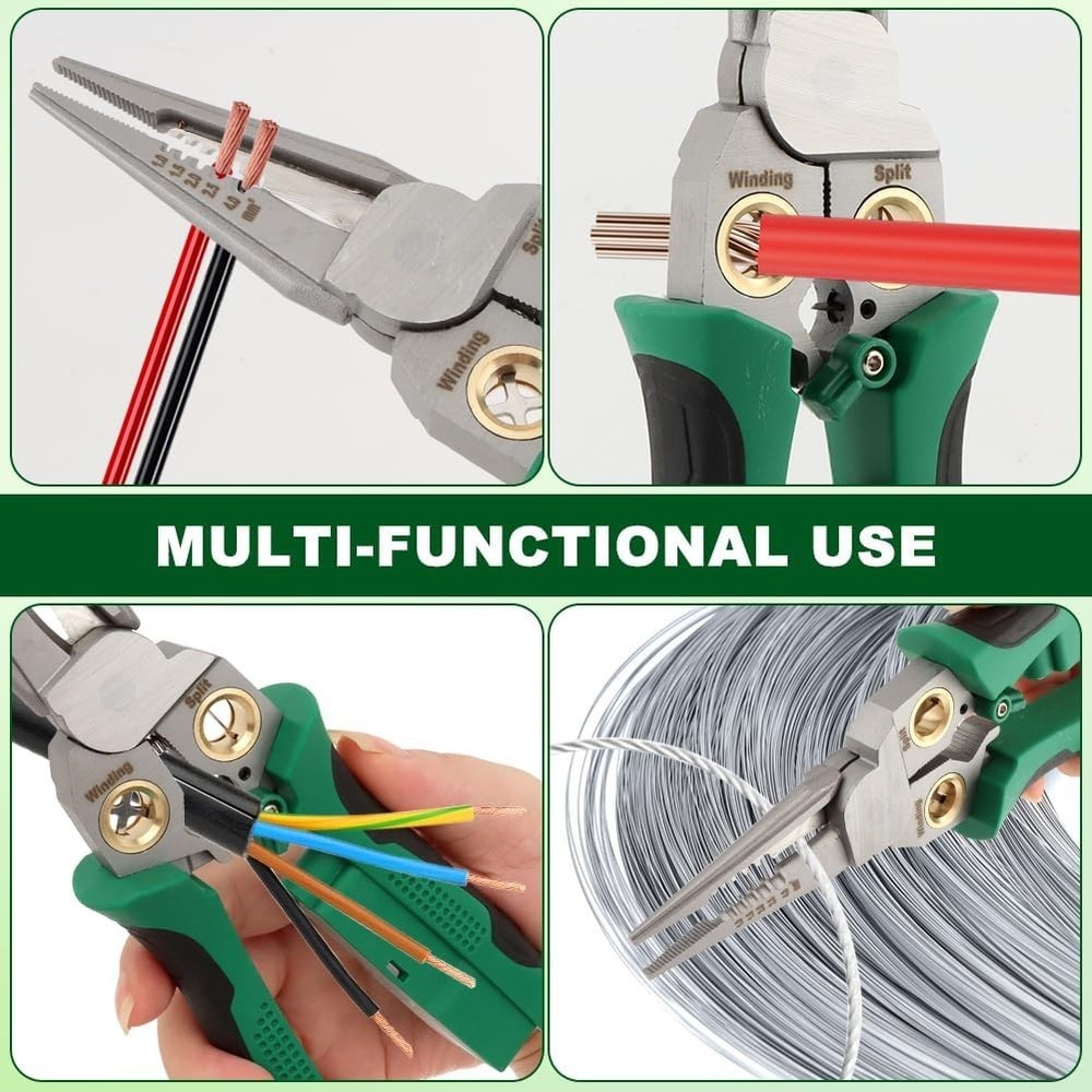 8-in-1 Wire Stripper with Voltage Tester - Essential Tool for Electricians