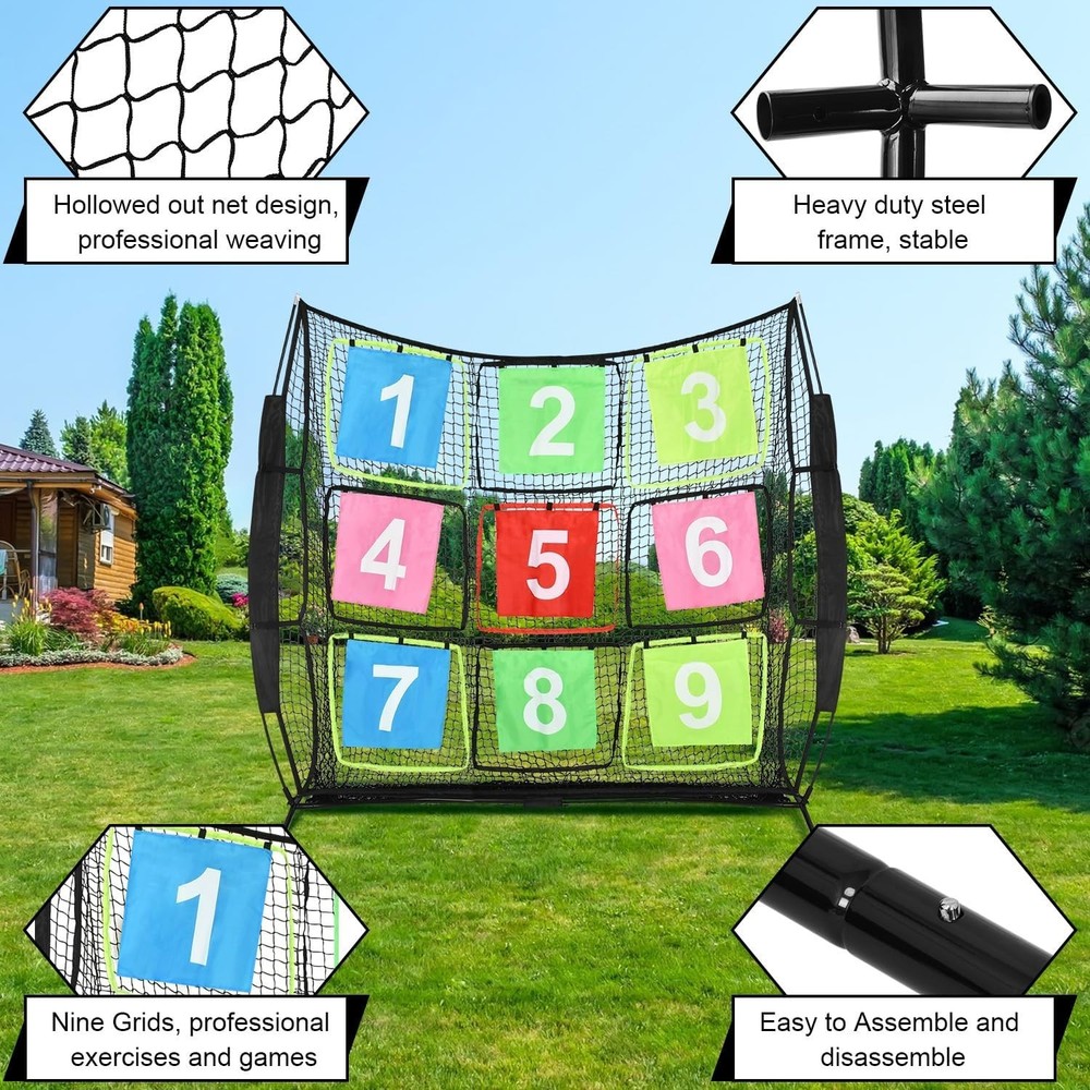 7ft x 7ft Portable Disc Golf Practice Net with 9 Targets