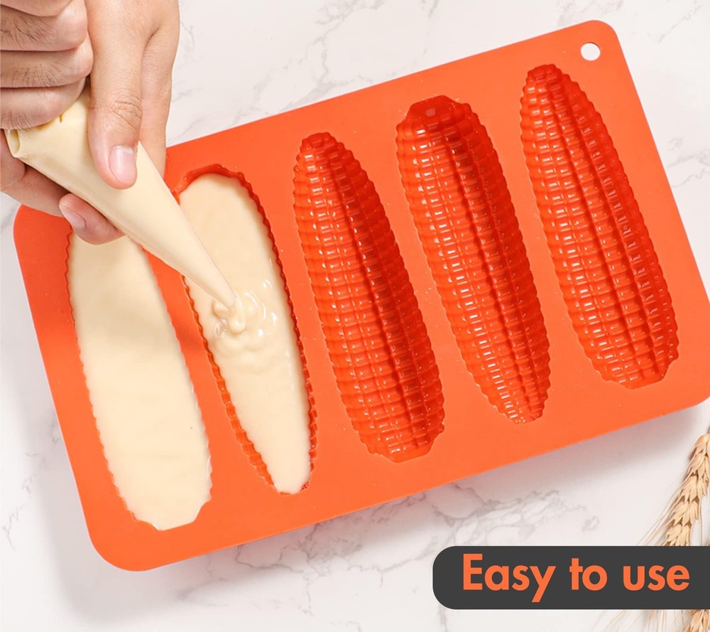 Corn Stick Bread Pan Set of 2, Silicone Corn Cob Bread Molds for Baking Corn ...