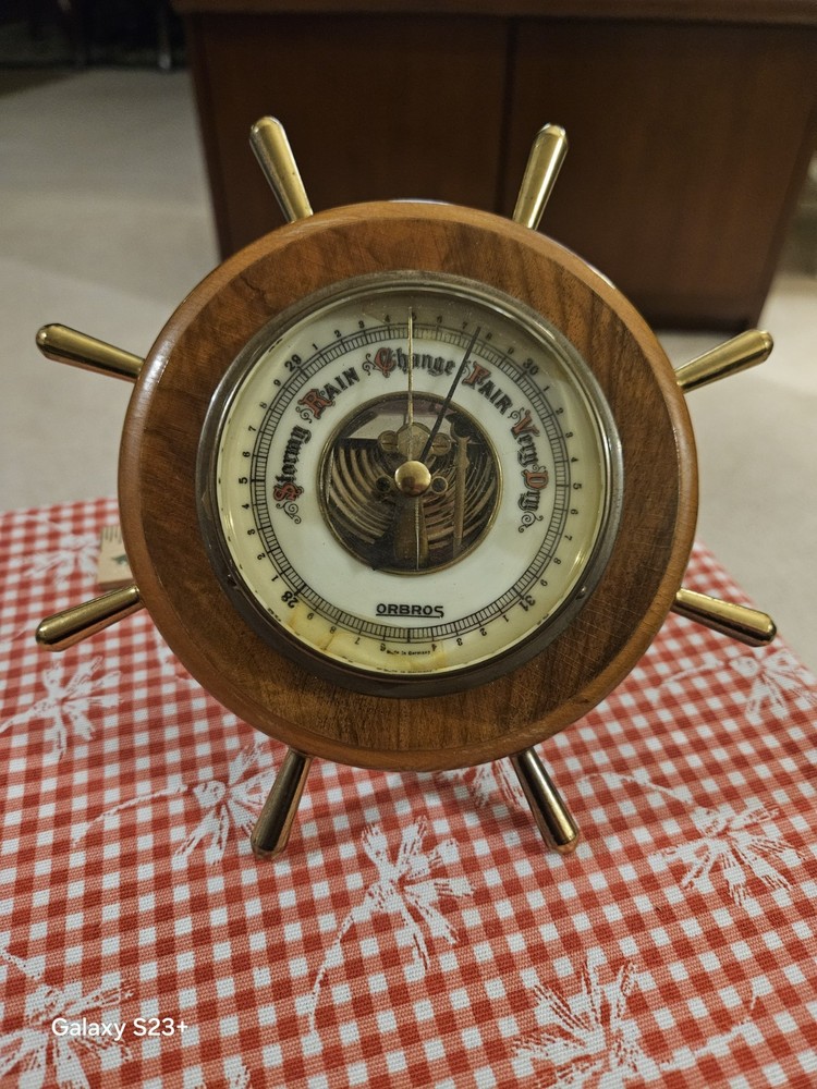 Vintage German-Made Barometer Stellar Nautical Decor. Wall-Table Display. Works!