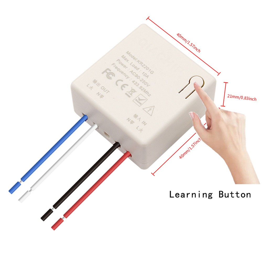 Smart Switch Light Wireless RF-433Mhz Wall Panel Switch Remote-Control Receiver