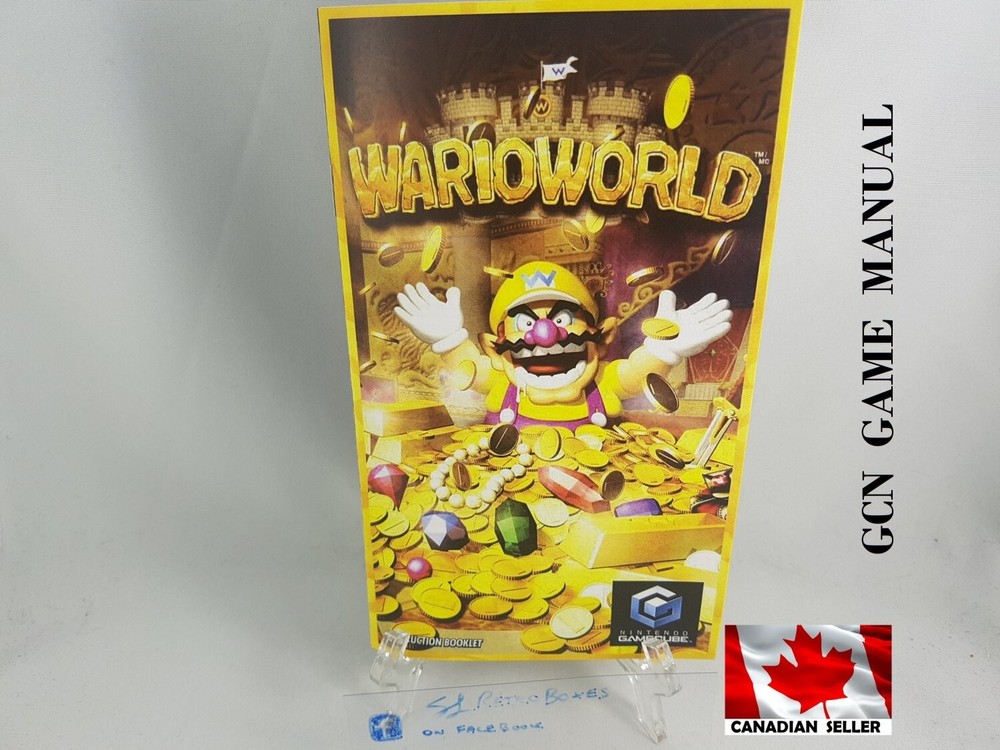 MANUAL - WARIOWORLD Nintendo Gamecube 'Replacement' Instruction Book !READ 1st!