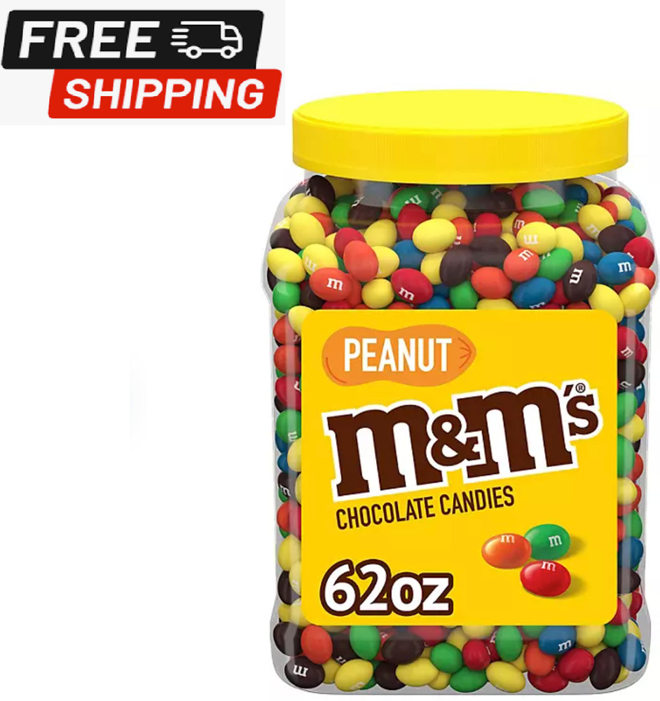 M&M'S Peanut Milk Chocolate Candy Bulk Jar (62 oz.)