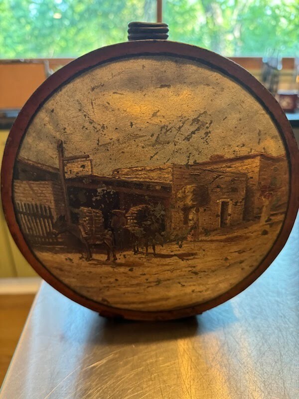 Hand Painted Old Canteen 9"