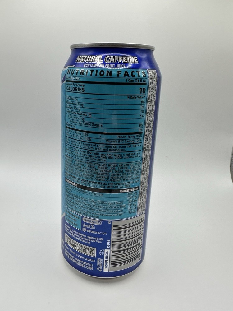Rare Ghost Energy Drink Blue Raspberry Flavor New Limited
