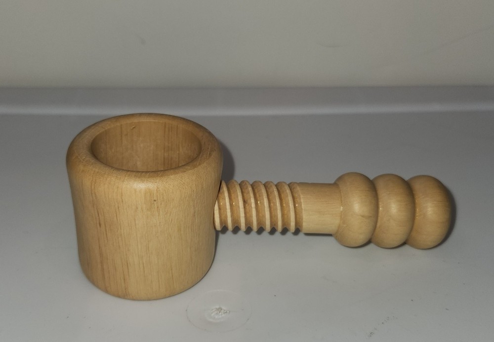 Vintage Wooden Screw Nutcracker Manual Rustic Traditional