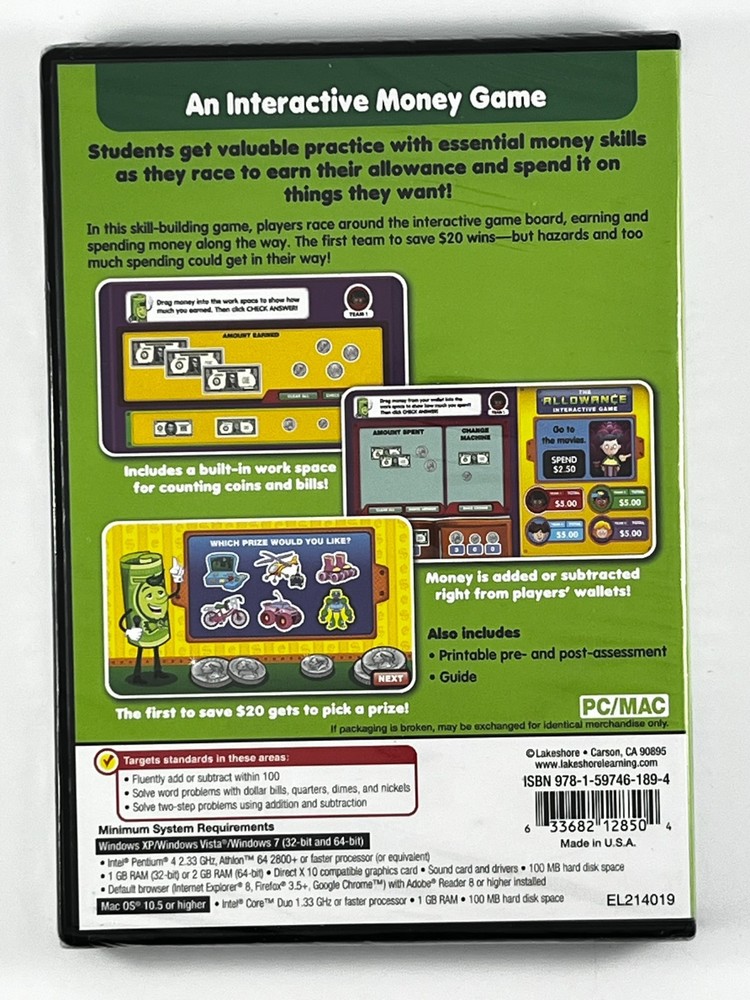 Lakeshore The Allowance Interactive Game PC Mac Windows New Sealed