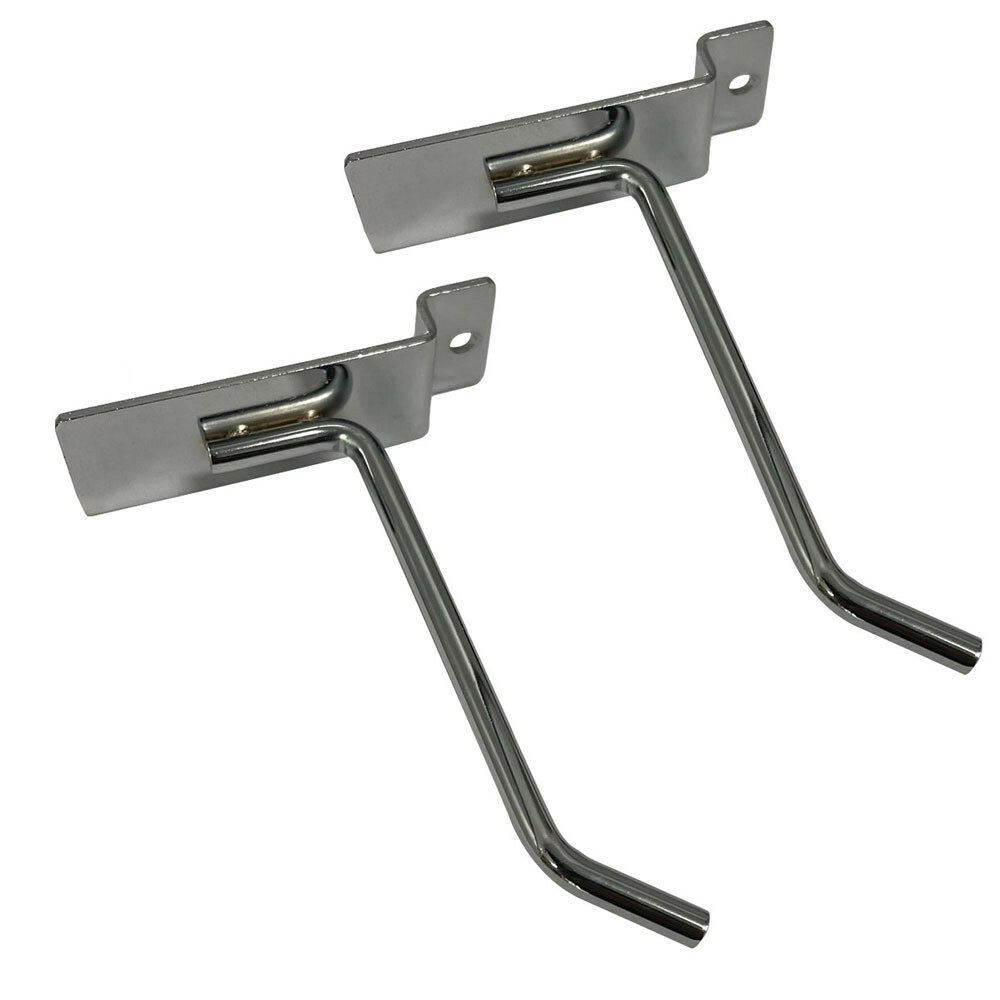 4" Slatwall Hook Panel Display Hooks, 1/4" Thickness Metal, Chrome - PACK 24