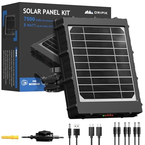 Solar Panel for Trail Camera: 6V/9V/12V Game Camera Solar Panel with USB-C, 3W
