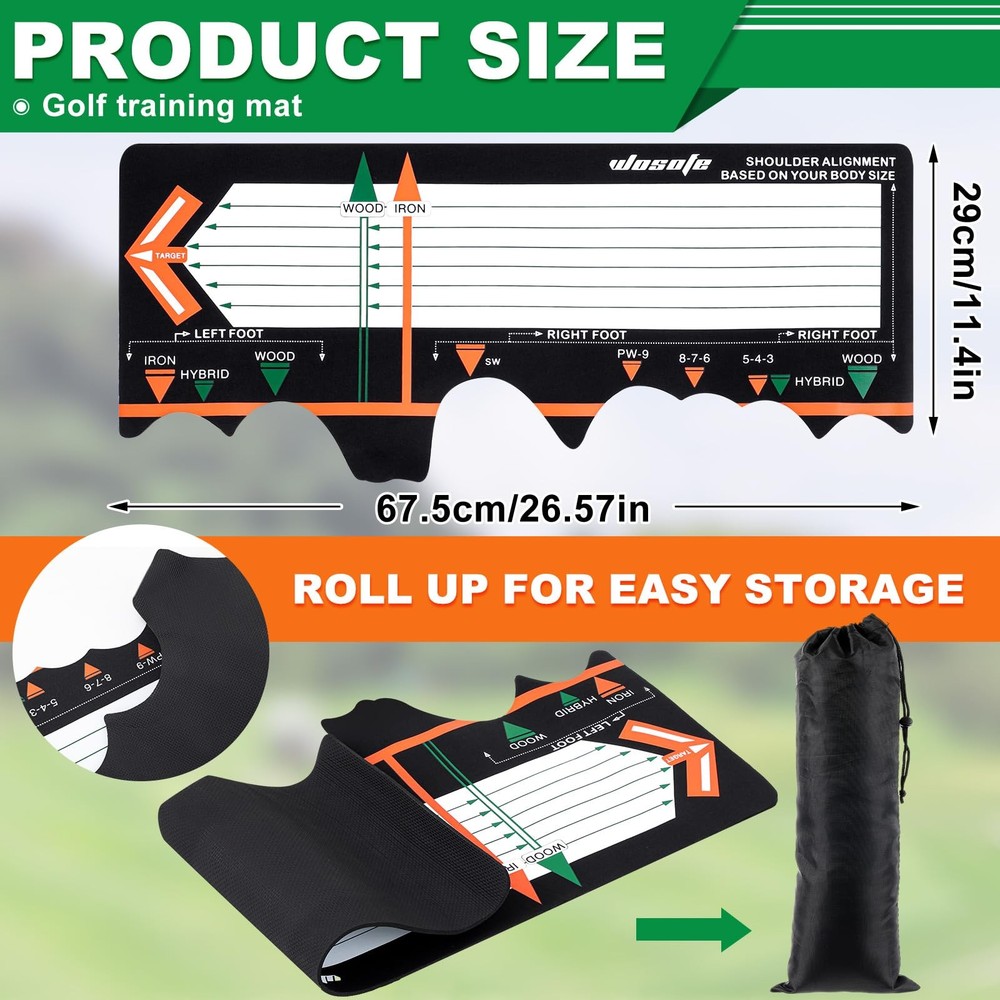 Golf Training Mat Practice Swing Mat Practice Equipment for Beginner Posture ...