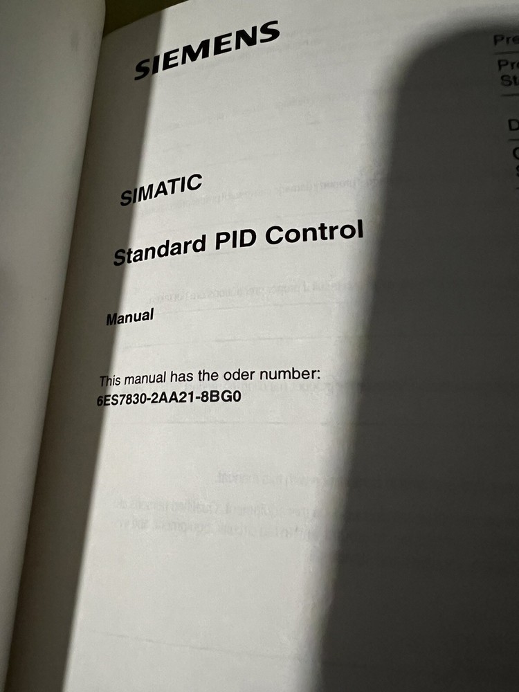 Siemens Simatic standard PID Control user manual