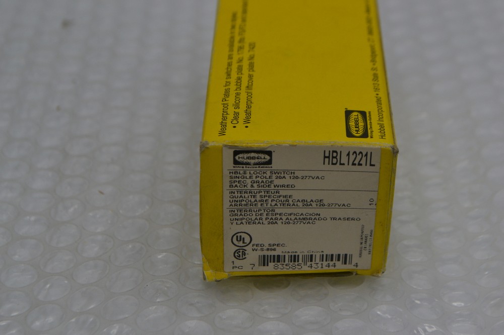 HUBBELL HBL1221L SWITCH NSMP