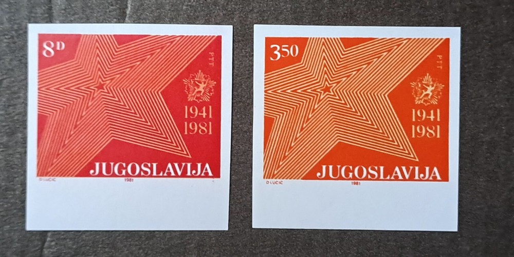 YUGOSLAVIA IMPERFORATED SET WITH ORIGINAL GUM - COMMUNISM, PARTISAN