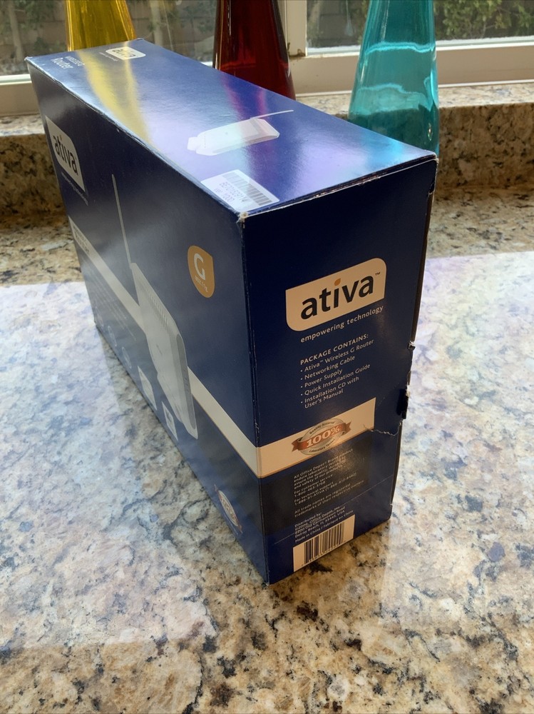 Ativa Wireless G Router 400ft Range New/Open Box