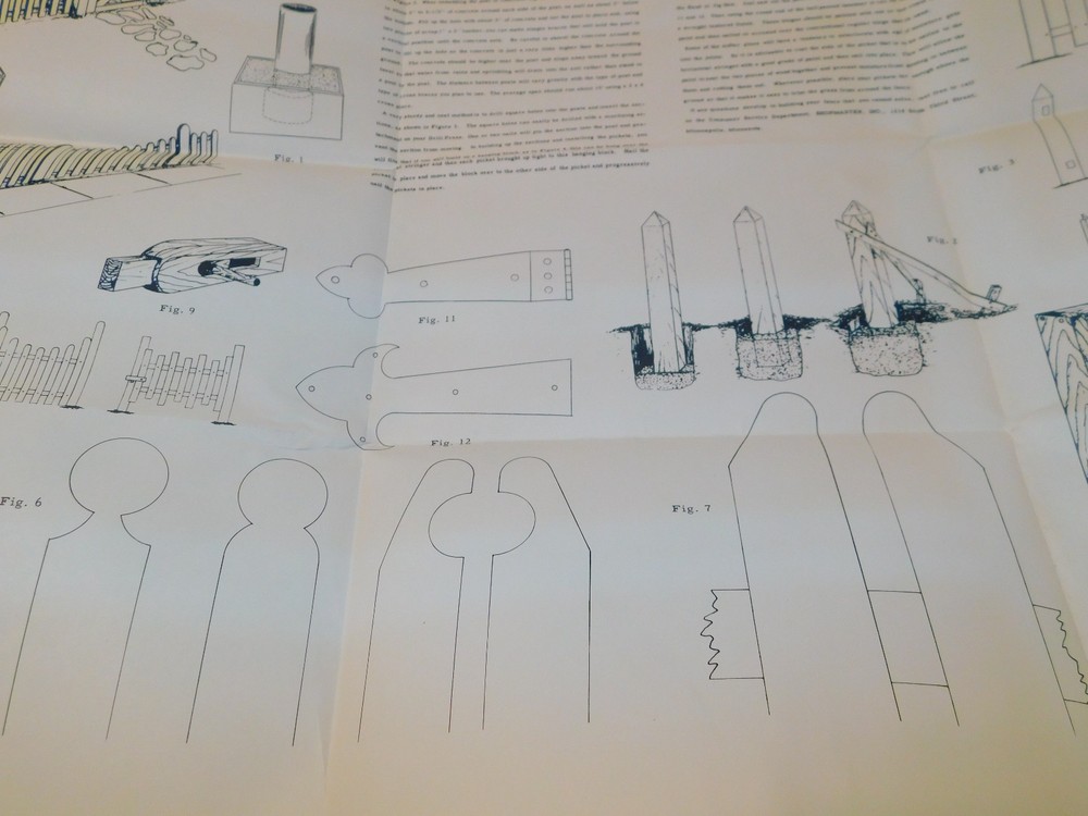 Vintage 1940s SHOPMASTER Power TOOLS PICKET FENCE Plan No 67 Pattern