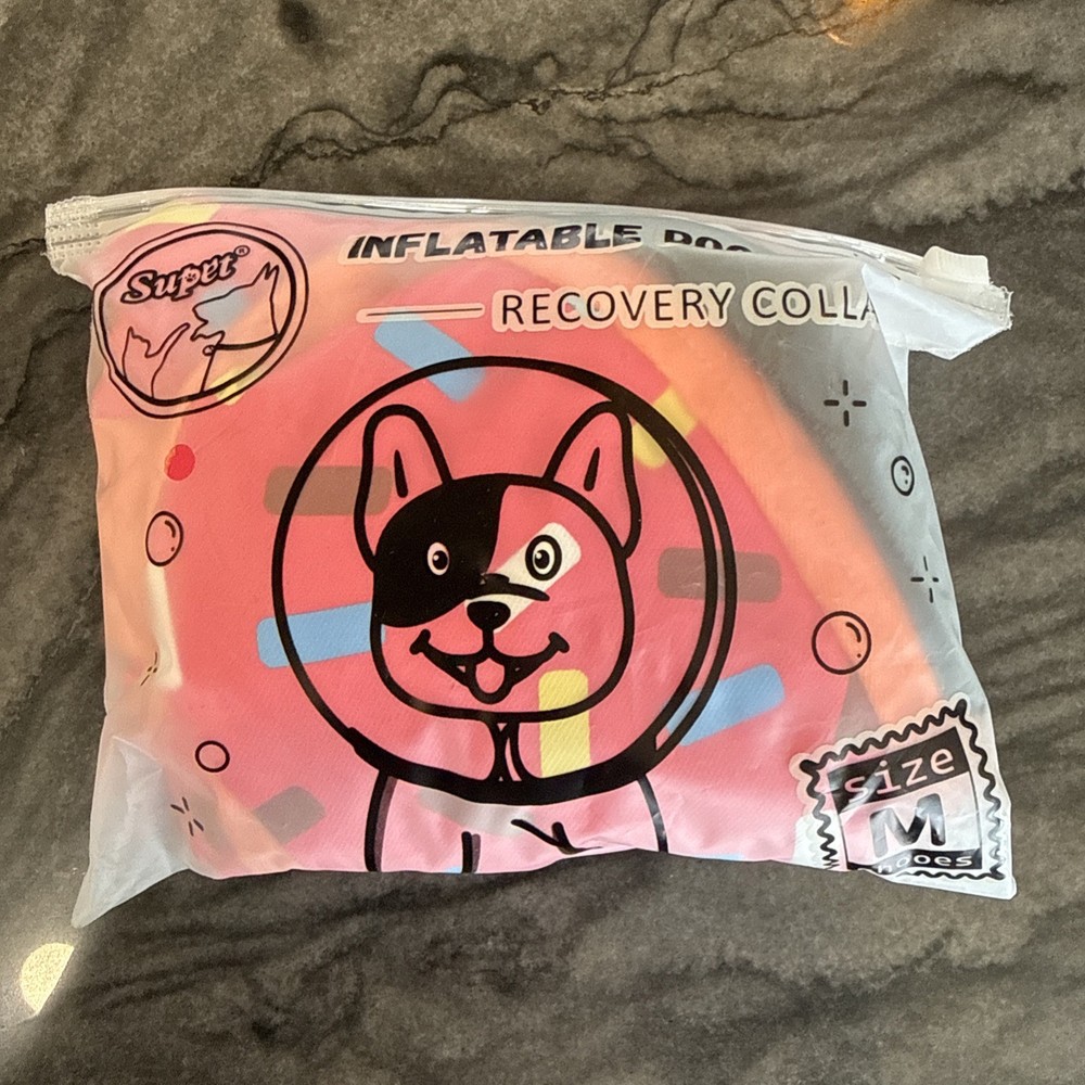 Inflatable Dog Cone Collar Alternative After Surgery, Neck Donut Collar - Medium