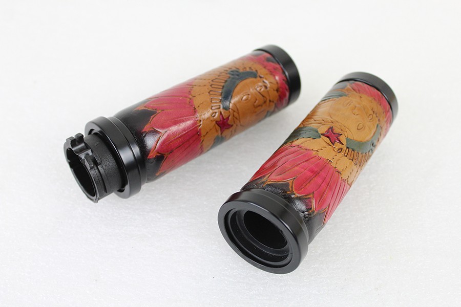 Indian Grip Set with Black Ends for Harley-Davidson