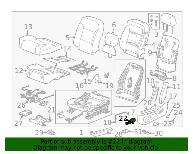 Genuine GM Driver Seat Adjuster Switch 23247097