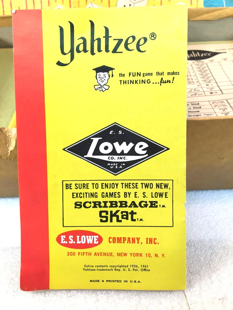 Lowe Games 1961 YAHTZEE