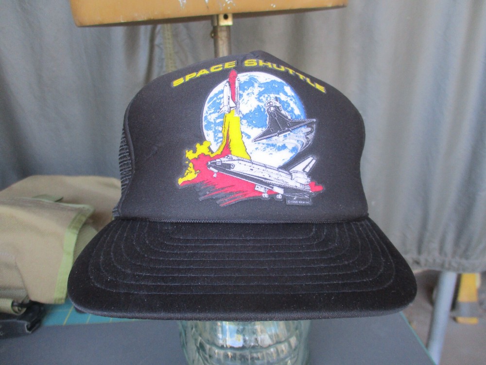 Vtg 1988 SPACE SHUTTLE Mesh Back Cap, Snapback Cap, Unworn, NASA