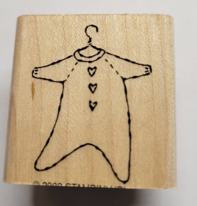 Wood/Rubber Stamp baby's outfit, sleeper
