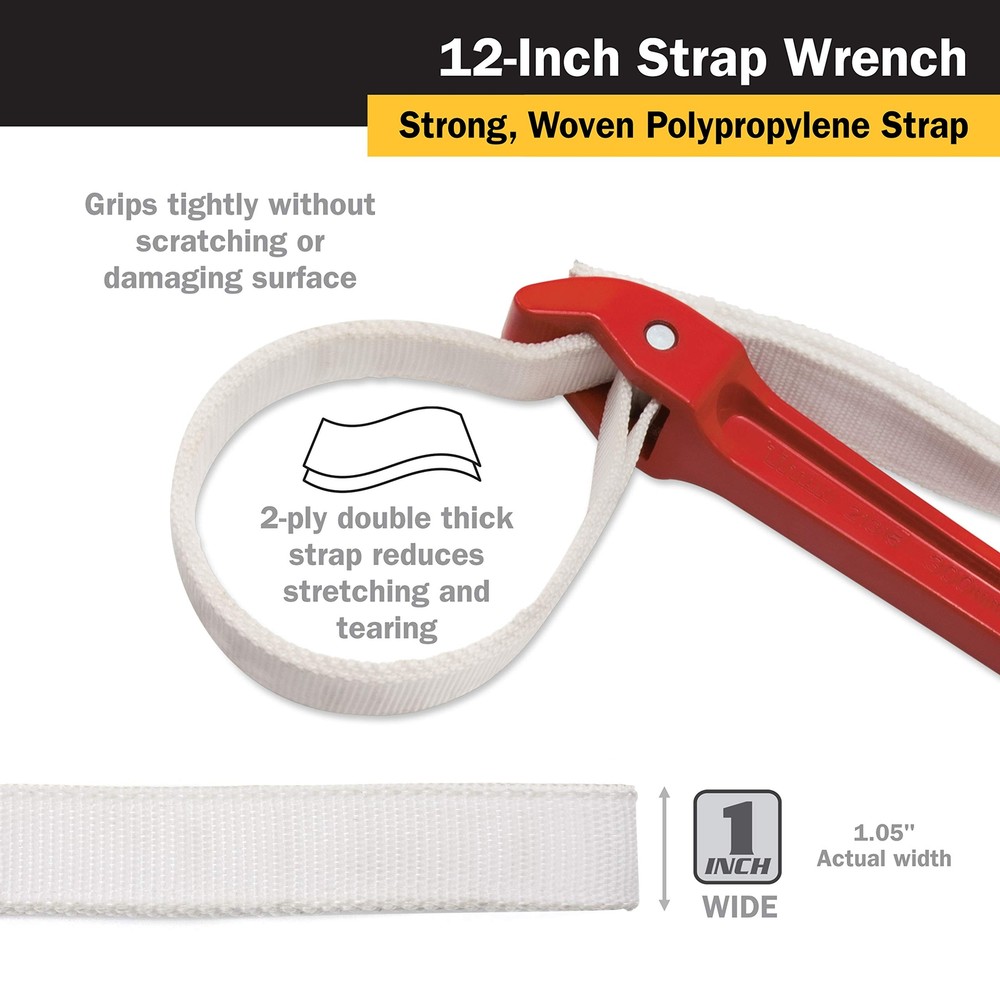 21315 12-Inch Strap Wrench, 12" Handle