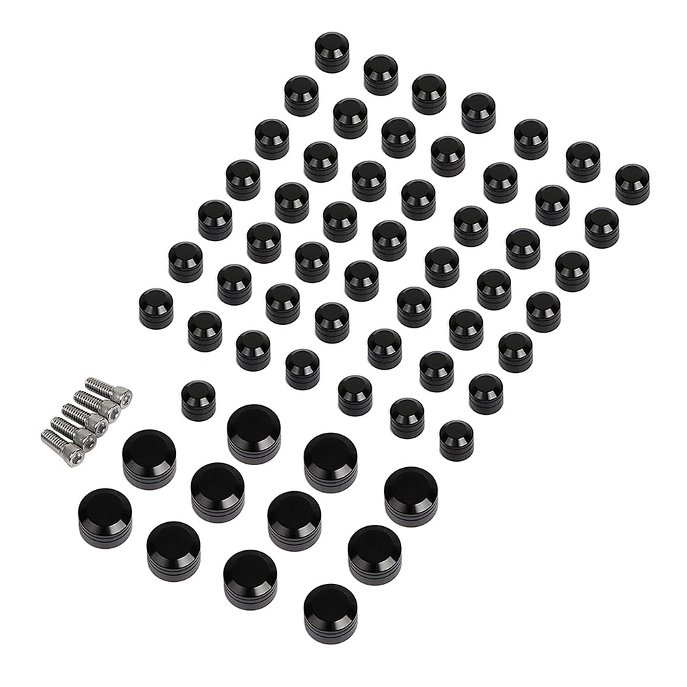 Black Engine Bolt Screw Caps Covers For Harley Softail FLSTN FXSTD 2007-17 2016