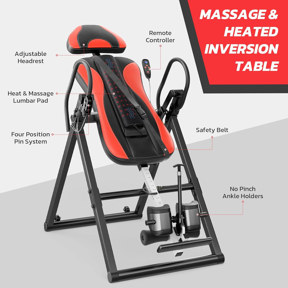 YOLEO Gravity Inversion Table for Back Pain Relief 2026 New Inversion Table W/He