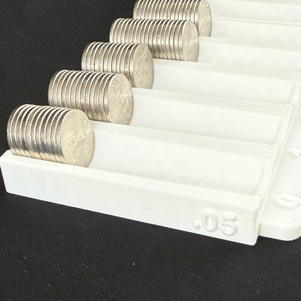 Nickel Sorting Tray White with Denomination
