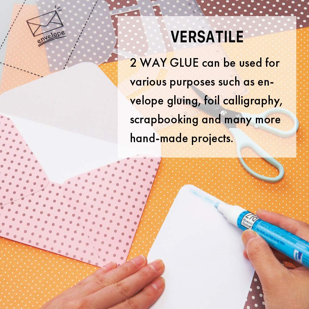 ZIG Kuretake 2-Way Glue Pen-4mm Chisel Tip, 4mm Tip