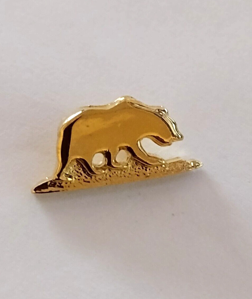 Small Gold Toned Bear Tack Pin