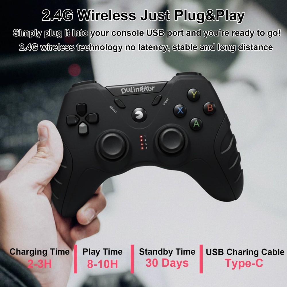 DuLingKer PC Controller Wireless, PS3 Controllers PC Gamepad with Hall Effect...