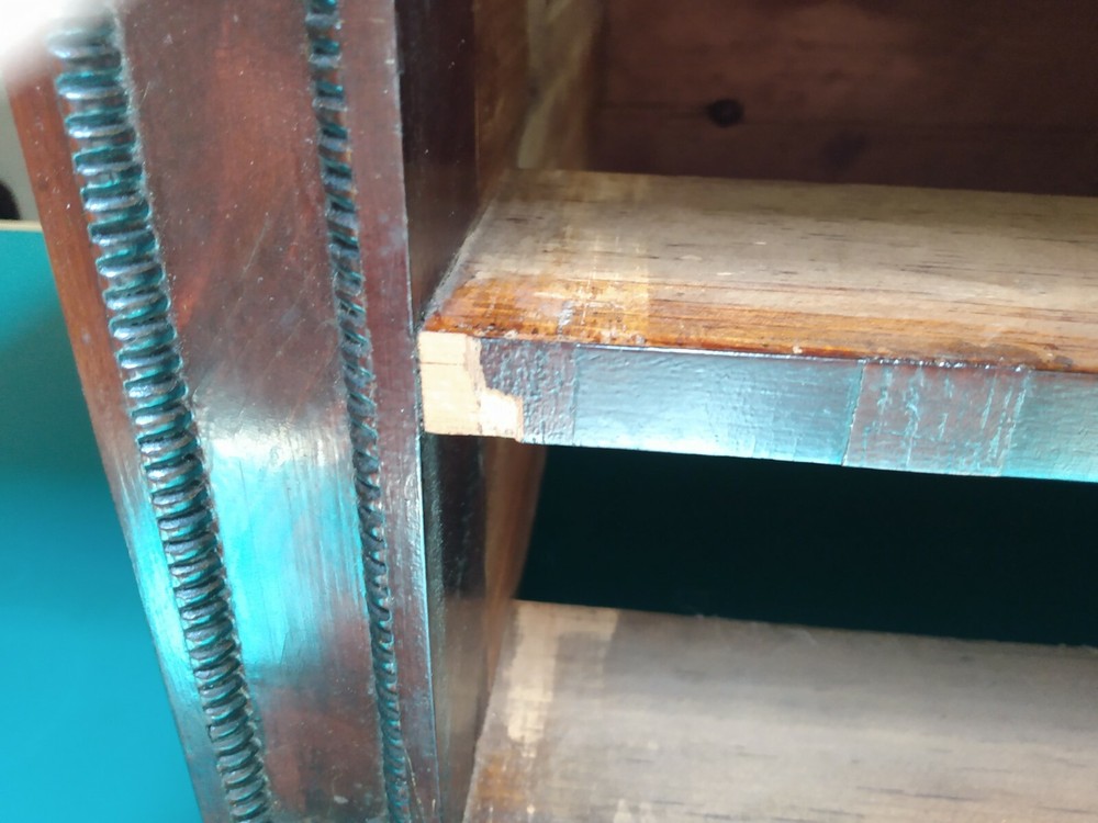 Antique two drawer drop leaf spool thread cabinet