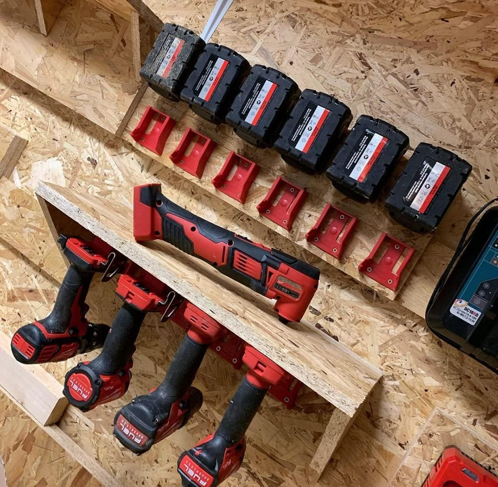 StealthMounts Milwaukee Tool Holders | 8x10/16x20, 4 pack, Black