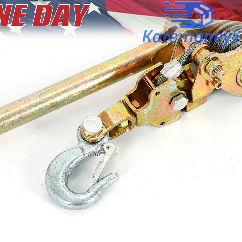 Heavy Duty Hand Puller 2TON Winch Pull Hoist Come Along Cable Lever Tool 4400LB
