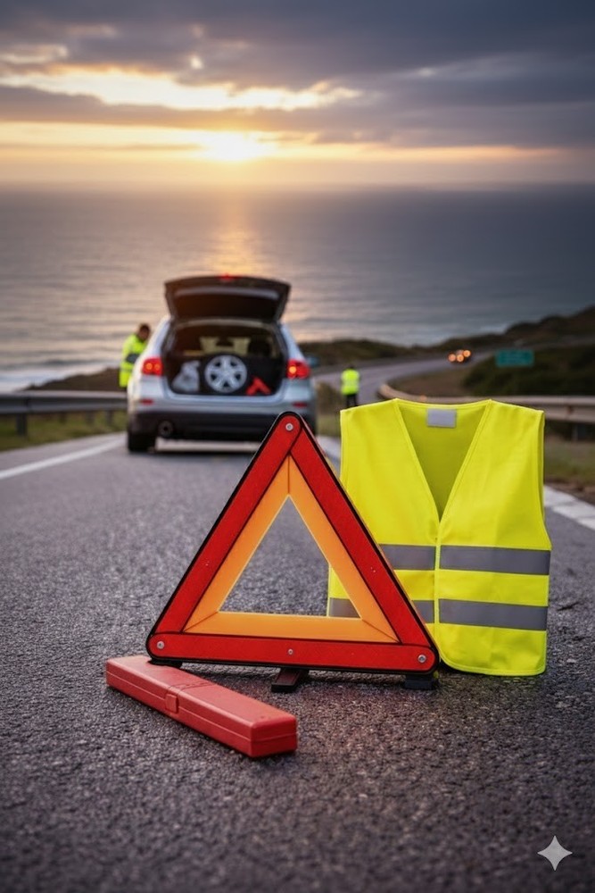 Emergency Triangle Approved With High Visibility Road Vest