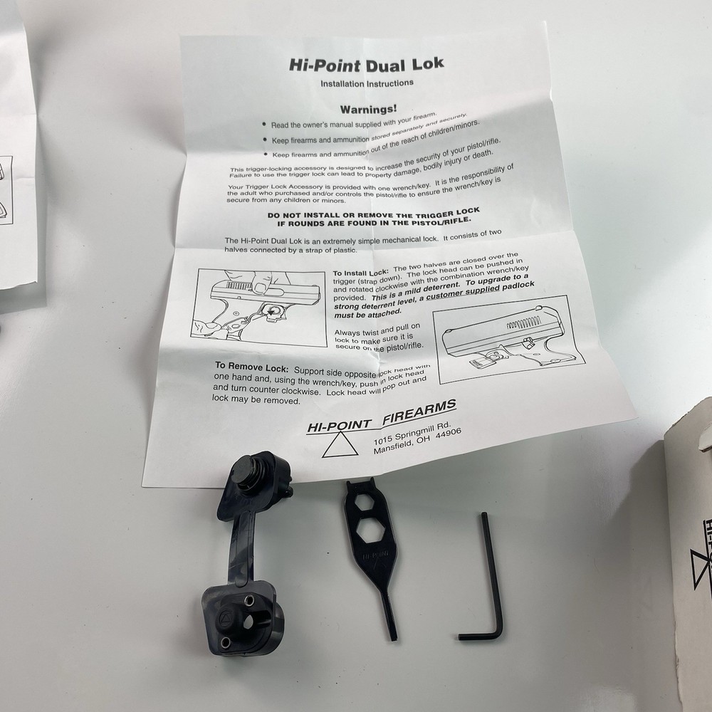 Vtg Hi-Point Firearms Trigger Lock & Adjustment Tool
