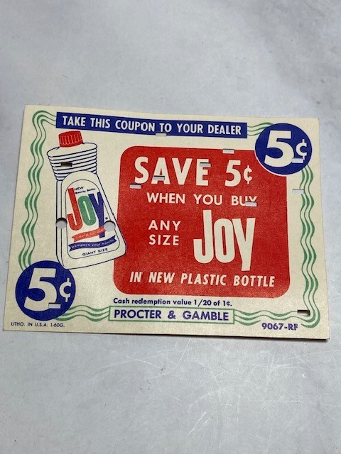 Procter & Gamble Grocery Store Coupons Key Punch Code Vintage 1960's
