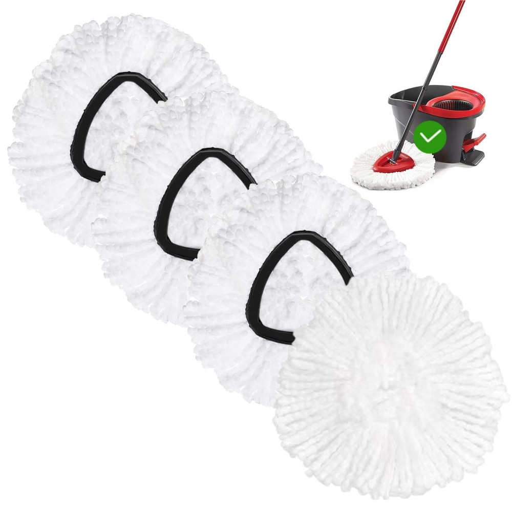 4 Pack Mop Replacement Heads, Spin Swivel Mop Refill, Deep Clean