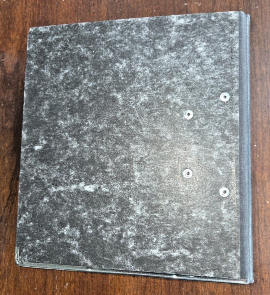 IXL 2 Ring Binder A5 42 mm Rings, Hard Cardboard, Black Marble, Pull Hole